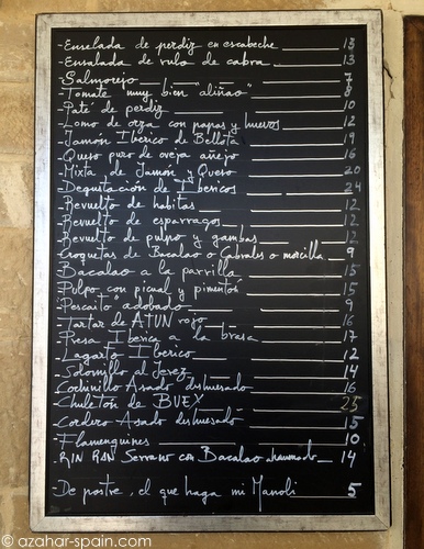 misa 12 blackboard menu