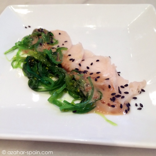 la barra butter fish with seaweed